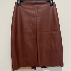 Brown pleather pencil skirt